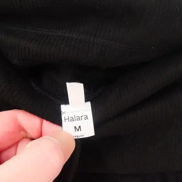 NEW Halara Women's Medium Ribbed High Waisted Tummy Control Wide Leg Pants - Picture 9 of 10